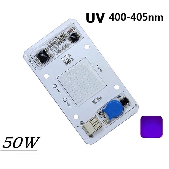EFEMF-50W Driverless Solderless LED Chip Integrated Smart IC DIY (Ultraviolet 400-405NM)