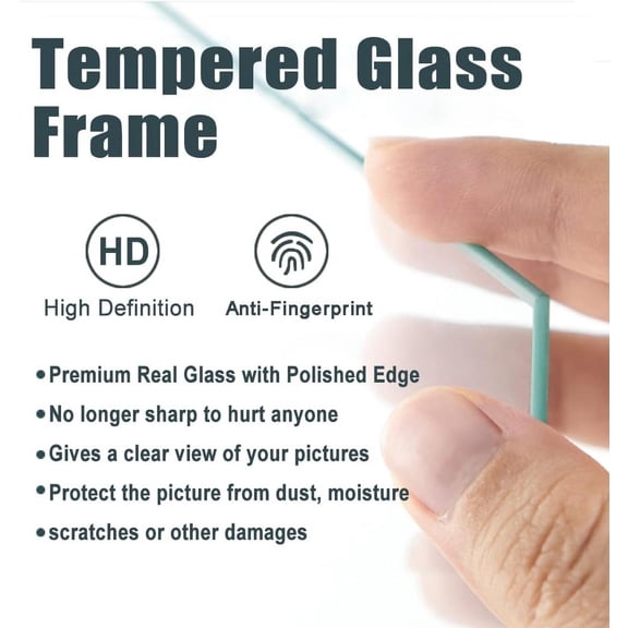 EFEMF-5x7 Natural picture frame with mat 4x6 set of 4, Modern Style Wood Composite frames-Tempered Glass Table or wall-horizontal or vertical frames best gift home decor