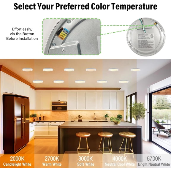 EFEMF-7.3" Flush Mount Ceiling Light Dimmable with ETL CERT, 5CCT LED Ceiling Lights Moon Style Round Ceiling Light Fixture for Bedroom, Bathroom, Kitchen, Hallway, Basement, Closet,White 1Pack