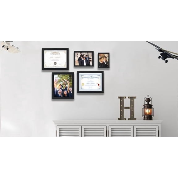 EFEMF-8x8 wood Picture Frame Set of 3, Made of Real Glass for 8x8 Black Frames, Wall and Tabletop Display Photo Frame for Home Dcor Gallery Family Wedding Memorial Pic Frame Gift