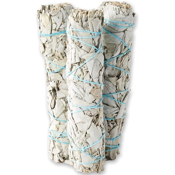 EFEMF-9-Inch White Sage Smudge Sticks ~ Sustainably Harvested ~ for Smudging & Cleansing ~ Instructions Included (3 Pack)