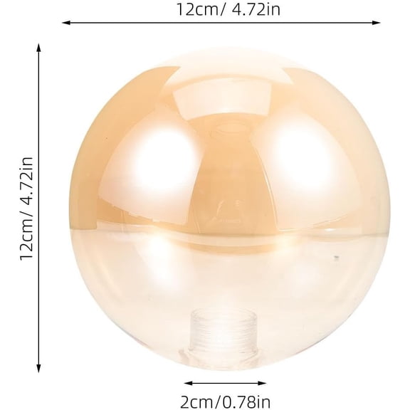 EFEMF-Amber Glass Ball Lampshade 4.72 Inch G9 Screw-in Globe Replacement for Pendant Lighting Fixture Accessory