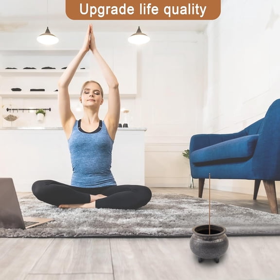 EFEMF-Antique Gilding Ceramic Incense Burner Stick Holder, Minimalist Retro Three-Footed Design, for Sticks Backflow Incense Palo Santo Sage Bundle, Meditation Yoga Massage Home Decor, Easy Clean