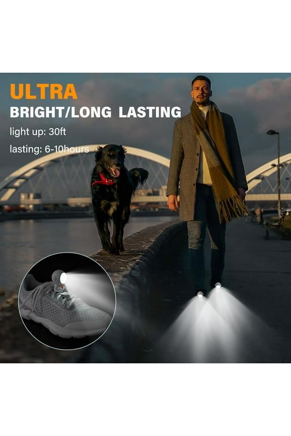 -Astronaut Shoes Light, Rechargeable 9 Kinds Light Models, Adjustable Headlight for Shoes,Hat, Ultra Bright Long Distance Flashlight for Hiking,Running, Walking,Camping (2pcs)