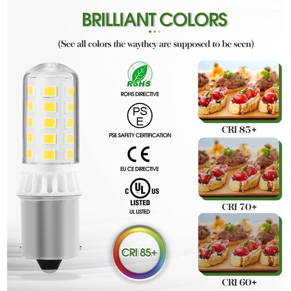 EFEMF-BA15S LED Bulbs 3W 350LM LED Replacement for 12V Turn Signal RV Tail Camper Boat Trunk Interior Lights, DC Bayonet Single Contact Base,Compatible models#1156 1141 1003 7506 Daylight White 6000K