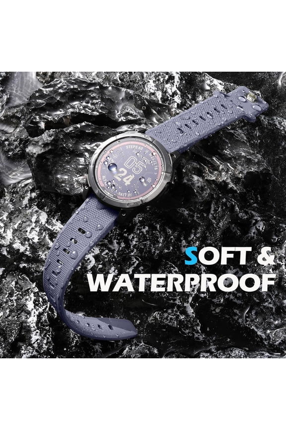 -Band Compatible with Garmin Instinct Watch - Quick Fit 22mm Watch Band for Fenix E/8-47mm/7/6/5/Forerunner 965/955/945/935/745/Epix 2/Approach S70/S62/S60/Quatix 7/6/5 Upgraded Silicone Strap