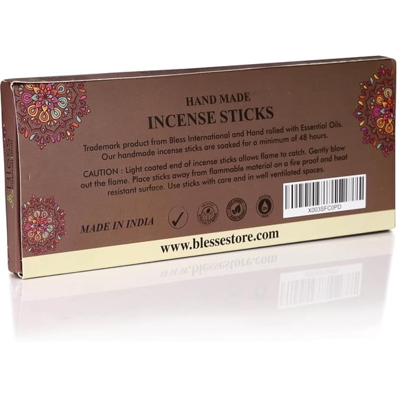 EFEMF-Bless-Cedar 100%-Natural-Handmade-Hand-Dipped-Incense-Sticks Organic-Chemicals-Charcoal-Free Purification-Relaxation-Positivity-Yoga-Meditation Best-Woods-Scent (80 Sticks (4.20 OZ))