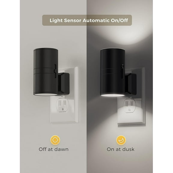 EFEMF-Bright Night Light, Night Lights Plug into Wall, 5000K Daylight White, Dimmable Nightlight Plug in with Light Sensor, Decorative LED Nightlights for Hallway Bathroom Kitchen, 2 Pack