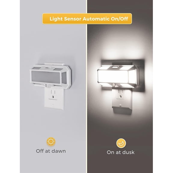 EFEMF-Bright Night Lights Plug into Wall, 0-250LM LED Night Light, Dusk to Dawn Sensor, 2W Dimmable Night Light, Daylight 5000K for Bathroom, Adults, Hallway, Bedroom, Stairway