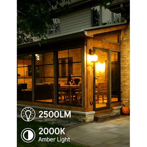 EFEMF-Bug Light Bulbs Outdoor: A21 23W Amber Yellow Light Bulb, 150W-200W Equivalent, 2000K LED Light Bulbs E26, Bug Light Bulb for Outside Porch, Garage, Non-Dimmable, 4 Pack