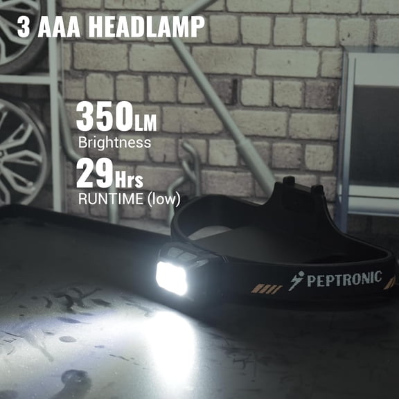 EFEMF-Camping Headlamp 2 Pack LED Battery Powered Dimming Head Lamps with Adjustable Headband IPX4 Waterproof Head Light 9 Modes Red White Green Light for Hiking, Running, Cycling