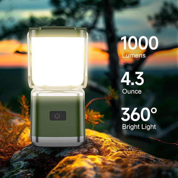 EFEMF-Camping Lantern 2 Pack Lanterns for Power Outages, LED Camping Lights for Tent Hanging, Camp Light Tent Lamp with 20 Hours Runtime, Stepless Dimming, Waterproof Camping Lamp for Hurricane (4 in