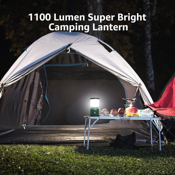EFEMF-Camping Lantern, Battery Powered LED with 1500LM, 4 Light Modes, Waterproof Tent Light, Lantern Flashlight for Hurricane, Emergency Light, Survival Kit, Storms, Outages, Fishing, Hiking