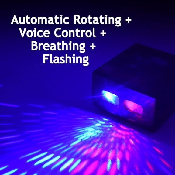 EFEMF-Car Roof Star Night Light, USB Projector Night Light Neon Accent Light Decor with Sound Activated Strobe and Auto Rotating Adjustable Ceiling Light for Car Bedroom Party Romantic