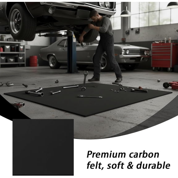 EFEMF-Carbon Felt Fireproof Welding Blanket 19.6x19.6 Inches Heat Resistant Mat High Temperature Protection Pad Lightweight Cuttable for BBQ Stove Fire Pit Garage Workshop
