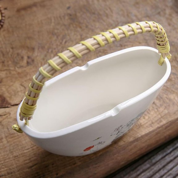 EFEMF-Ceramic Mosquito Coil Holder, Basket Design for Indoor Use, Decorative Incense Burner for Bedroom, Tea Room, Study Room