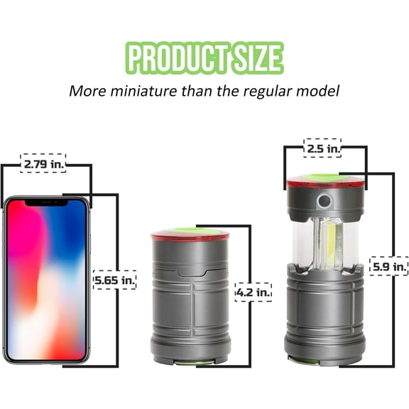 EFEMF-Collapsible LED Camping Lantern, Portable Lightweight Waterproof LED Flashlight, 4 Light Modes, Survival Kits for Indoor Outdoor Home Emergency Power Outages Hiking Hurricane, 2 Pack, Medium