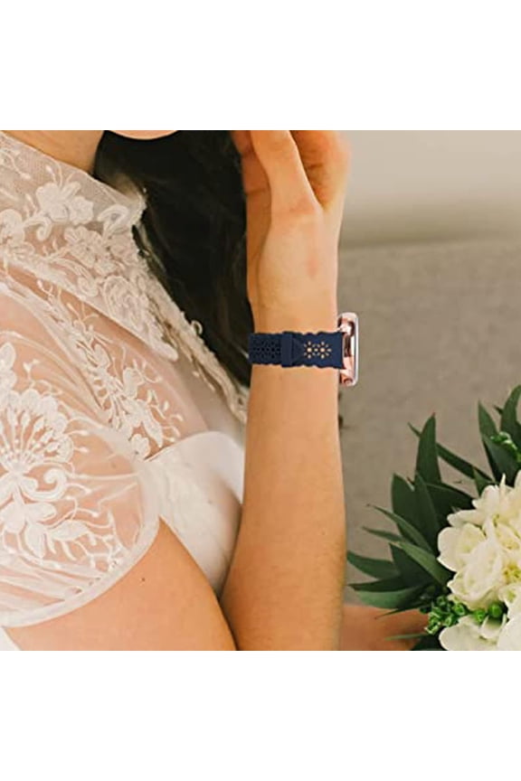 -Compatible with Cubitt Viva Pro Smart Watch Band, New Silicone Lace Women and Men Slim Thin Hollow-Out Replacement Straps Compatible with Cubitt Viva Pro, Viva, Aura Pro 2, 1 / Aura 2, 1 / Ter