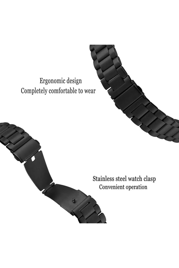 -Compatible with Garmin Instinct 2S Band Replacement Classic Durable Solid Link Accessory Buckle Metal Strap Wrist Band for Instinct 2S 2022 GPS Smartwatch Metal Stainless Steel Watch Bands