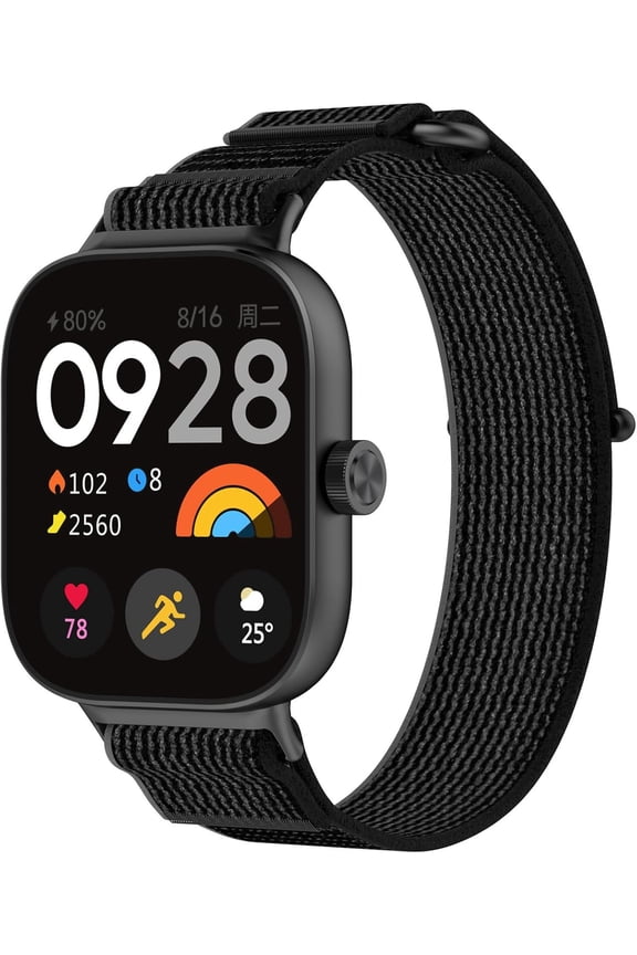 -Compatible with Xiaomi Band 9 Pro/Band 8 Pro Smart Band, Compatible with Redmi Watch 5/Watch 4 Replacement Nylon Wrist Strap Bracelet Band Soft And Durable Watch Accessories(Black+Grey)