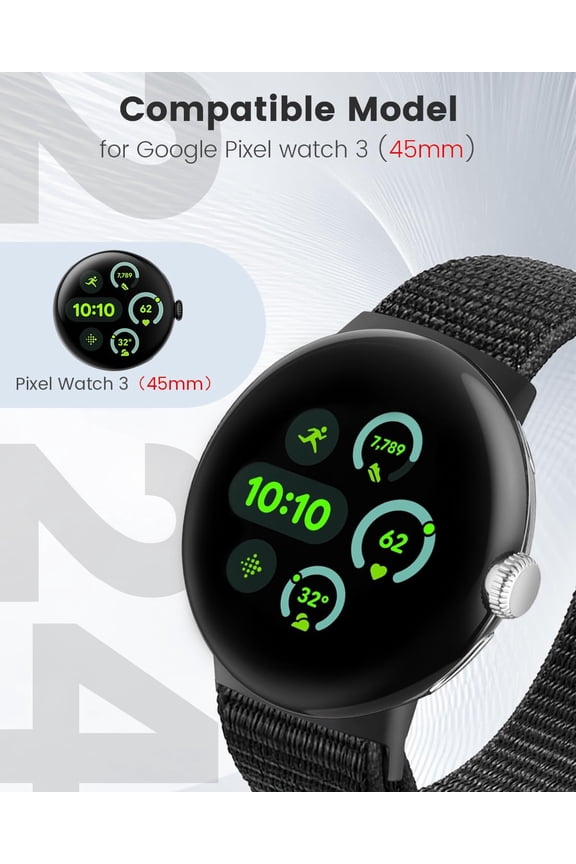 -Compatible with Google Pixel Watch 4 45mm/3 41mm Band, Adjustable Breathable Sport Strap for Google Pixel 4/3/2/1 Band for Men Women