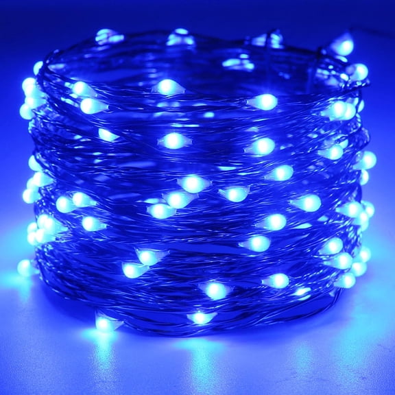 EFEMF-Copper Wire 33 Ft 100 LED USB Fairy String Lights with On/Off Switch, Blue