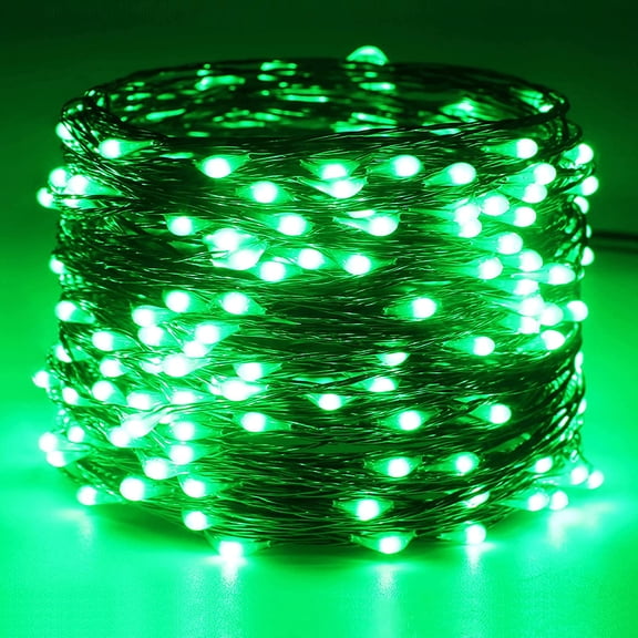 EFEMF-Copper Wire 66 Ft 200 LED USB Fairy String Lights with On/Off Switch, Green