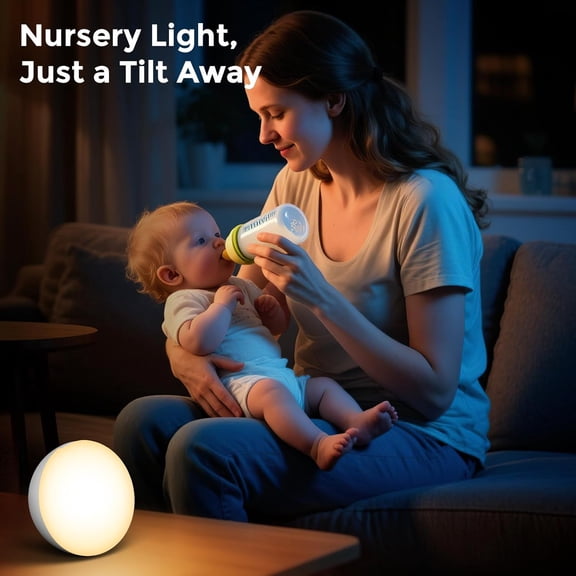 EFEMF-Cordless Bedside Table Lamp with Gravity Sensor | Portable Wireless Rechargeable 2000mAh Battery Operated | Mini Warm Soft Ambient Night Stand Light | Gift for Bedroom, Nursery, Camping & Outdo