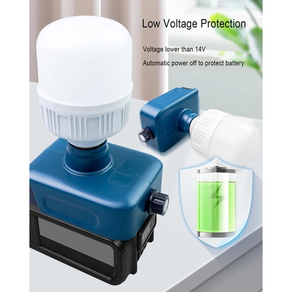 EFEMF-Cordless LED Work Light Fit for Kobalt 24V Battery, 3.5-12W 350-1300LM LED Bulb Flashlight for Indoor Outdoor Job Site Lighting, 5500-6500K