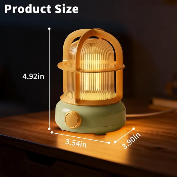 EFEMF-Cute Camping Lantern with Adjustable Dimming & USB-C Charging, Desk Decor for Bedroom, Indoor Outdoor Adventures & Emergency Use Gift, Retro Atmosphere Lamp for Bar (Green)