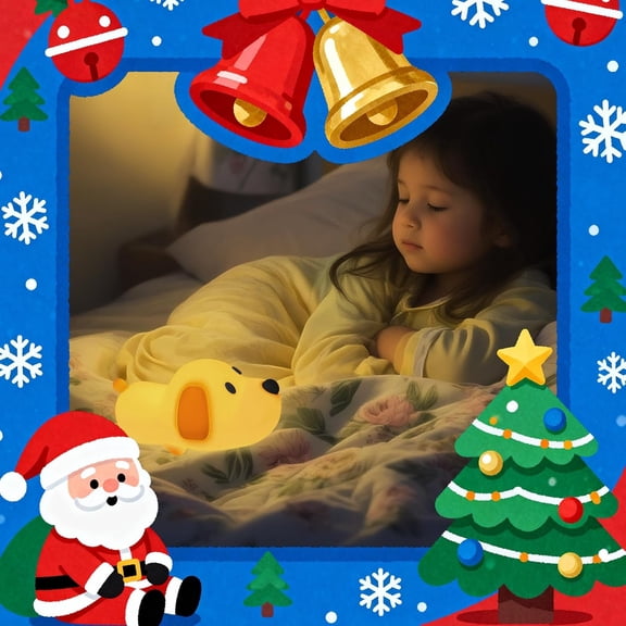 EFEMF-Cute Dog Night Light, Dimmable with Soft Silicon Dog Light, Kindergarten Kawaii Light, Rechargeable Touch Night Light for Boys and Girls, Used for Camping Room Decoration.