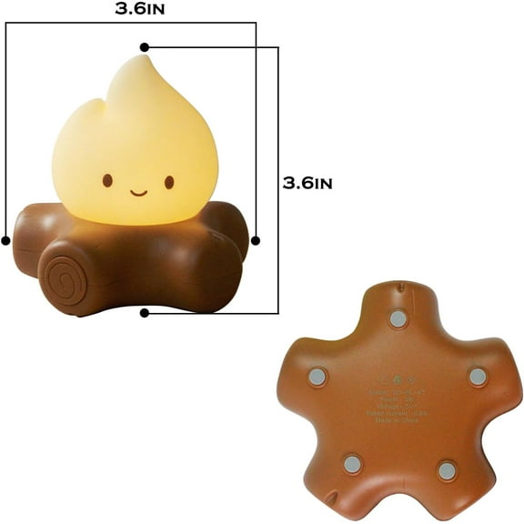 EFEMF-Cute Fake Campfire Lamp, Rechargeable Night Light with Flickering Candle Mode, Portable Mood Lighting for Bedroom Decor, Desk Accessories, Camping & Gifts (Basic Version)