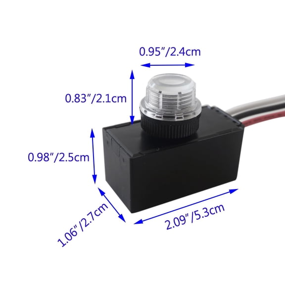 EFEMF-DC 24V Photoelectric Switch for Outdoor, Dusk to Dawn Photocell Switch Auto On/Off, Hard-Wired Post Eye Light Control for Lighting Fixtures(24V DC, 6A)