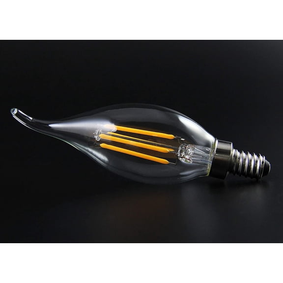 EFEMF-Dimmable E12 LED Chandelier Light Bulbs, 4W to Replace 25W/40W Candelabra Base Bulb, 2700K Soft Warm White, C35T Small Base Vintage Type B Light Bulb, Flame Tip, for Indoor and Outdoor, 6 Pack