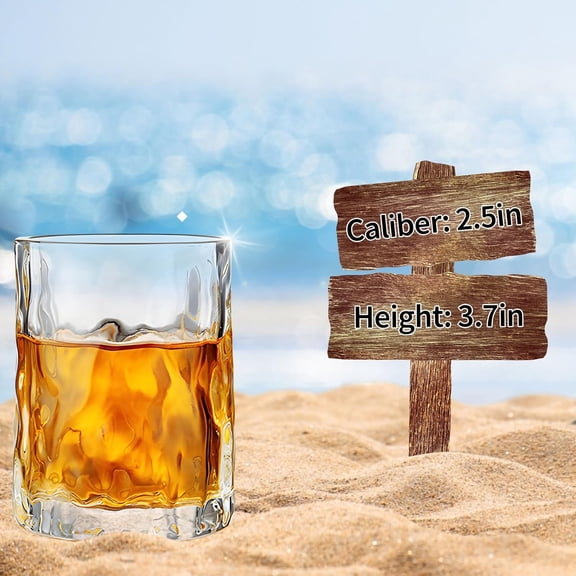 EFEMF-Dimpled Whisky Glasses,Heavy Wine Glass,Stemless Wine Glasses Set of 4,250 ML Cocktail Garnish Glass,Teacup Drinking Glasses for Home/Bar/Party (Primary Tree Pattern, 8.8oz)