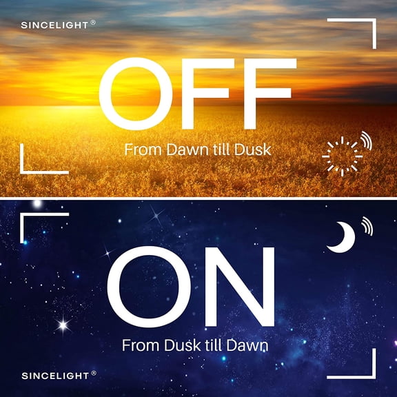 EFEMF-Dusk to Dawn LED Bulb with Dual Daylight Sensor, ON/Off Automatic Depends On Daylight Level, 9 Watt, 3000K Warm White, Edison Screw E26, Pack of 4