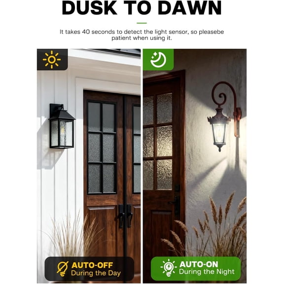 EFEMF-Dusk to Dawn Light Bulbs, 6W Equivalent 60W, Cool White 5000K, E26 Base, Light Sensing, ST58 Vintage Style, 600LM, Outdoor Edison Bulbs, Automatic Light Bulbs for Porch Patio Garage, 4 Pack