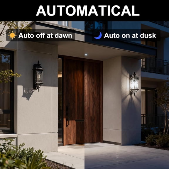 EFEMF-Dusk to Dawn Light Bulbs Outdoor Automatic On/Off Sensor LED Bulbs, Outdoor Lighting 13W(130 Watt Equivalent) LED Light Bulbs, 1300LM, A19 E26 Bulb, Daylight 4500K, 4 Pack