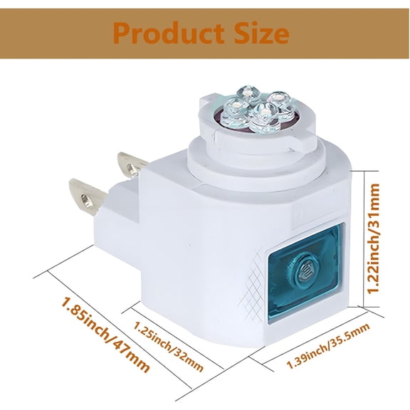 EFEMF-Dusk to Dawn Sensor Plug in Night Light,Warm White,LED Automatic Light-Sensing Night Light Great for Making Your Own Decorative Night Lights,1-Pack (Light-Sensing)