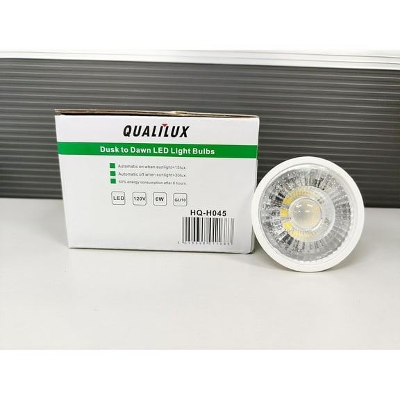 EFEMF-Dusk to Dawn Light Bulbs, Auto On/Off Light Sensing LED Bulbs Outdoor,Daylight, MR16 GU10 4-Pack, 6W 500LM 50W Equivalent, HQ-H045