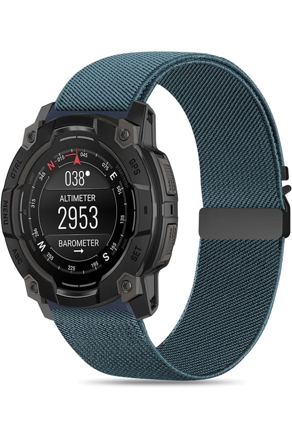 -Elastic Nylon Watch Bands Compatible with Garmin Instinct 2/3 45mm/1 Solar,22mm Soft Adjustable Parachute-style Buckle Sport Strap for Garmin Instinct Surf/Tactical/Esports/Tide