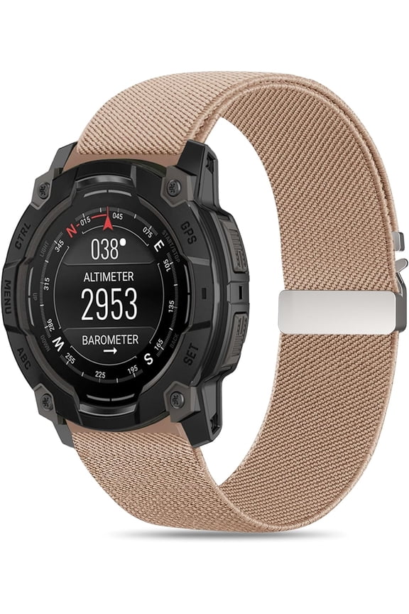 -Elastic Nylon Watch Bands Compatible with Garmin Instinct 2/3 45mm/1 Solar,22mm Soft Adjustable Parachute-style Buckle Sport Strap for Garmin Instinct Surf/Tactical/Esports/Tide