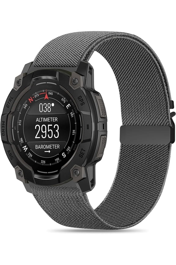 -Elastic Nylon Watch Bands Compatible with Garmin Instinct 2/3 45mm/1 Solar,22mm Soft Adjustable Parachute-style Buckle Sport Strap for Garmin Instinct Surf/Tactical/Esports/Tide