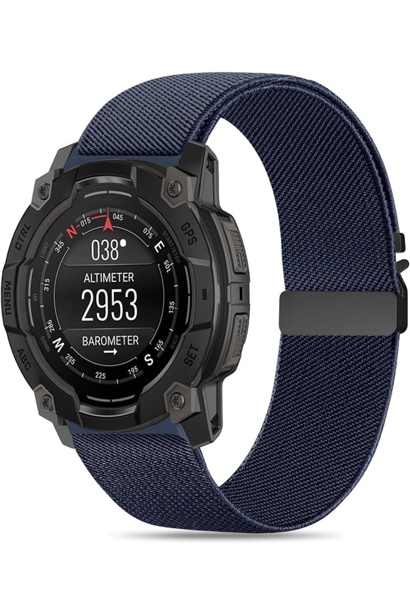 -Elastic Nylon Watch Bands Compatible with Garmin Instinct 2/3 45mm/1 Solar,22mm Soft Adjustable Parachute-style Buckle Sport Strap for Garmin Instinct Surf/Tactical/Esports/Tide