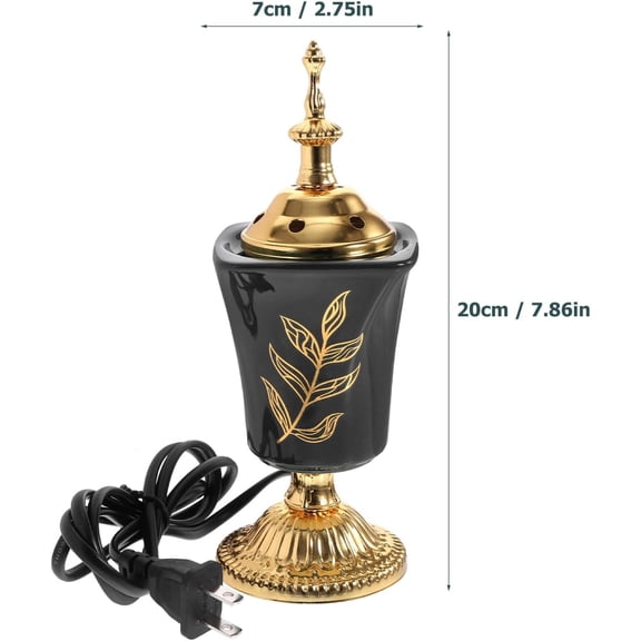 EFEMF-Electric Incense Burner Plug in: Vintage Middle Eastern Style Aroma Burner Censer for Home Yoga Office No Flame Aromatherapy Decorative Gift for Meditation Lovers