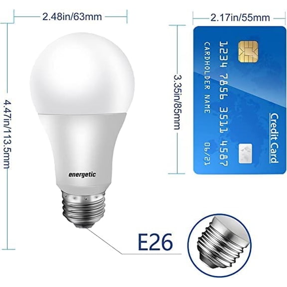 EFEMF-Energetic 100 Watt Equivalent LED Bulb Daylight, 13.5W 1500LM A19 5000K LED Light Bulb Non-Dimmable, 15000Hrs, 6-Pack, UL Listed