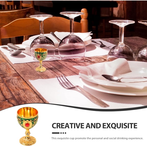 EFEMF-European Style Vintage Liquor Cup 1Oz Retro Mini Wine Chalice Goblet for Home Bar Party Dining