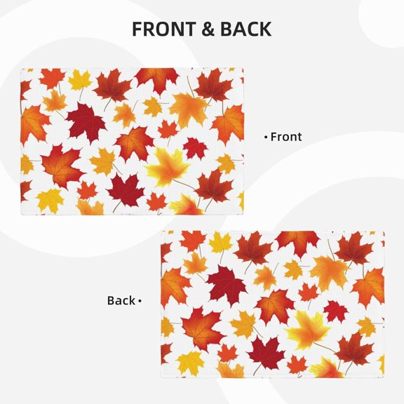 EFEMF-Fall Maple Leaves Placemats Set of 6 Table Mats Thanksgiving Autumn Leaf Tableware Place Mats for Home Kitchen Party Dining Decor, Non-Slip Heat-Resistant Washable