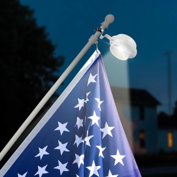 EFEMF-Flag Pole Light Solar Powered FlagPole Solar lamp for 5ft 6ft Flagpoles, Solar Flagpole Lights Outdoor Waterproof LED for Outside House Garden Yard American Flags Decor (White Light/White)