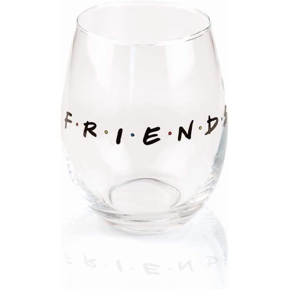EFEMF-Friends Doodle Logo Stemless Wine Glass, 20 Ounces